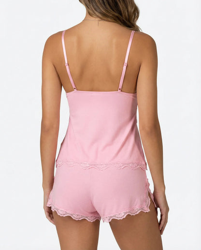 High Slit Lacy Short 2-Piece Set
