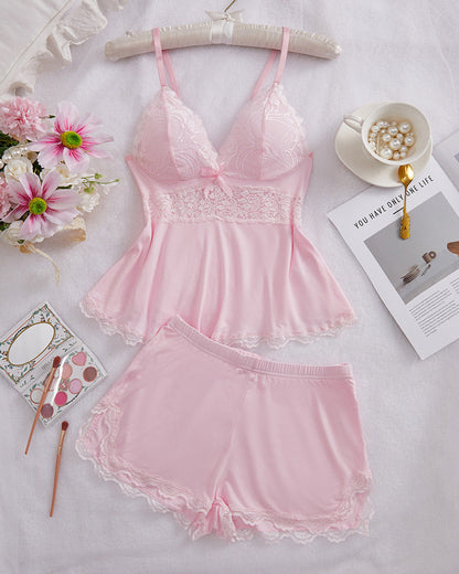 High Slit Lacy Short 2-Piece Set
