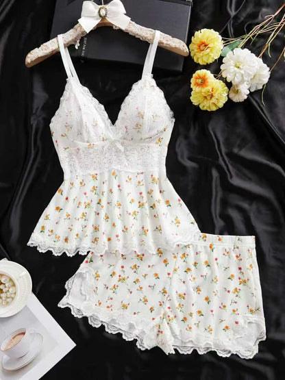 High Slit Lacy Short 2-Piece Set