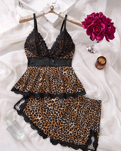 High Slit Lacy Short 2-Piece Set